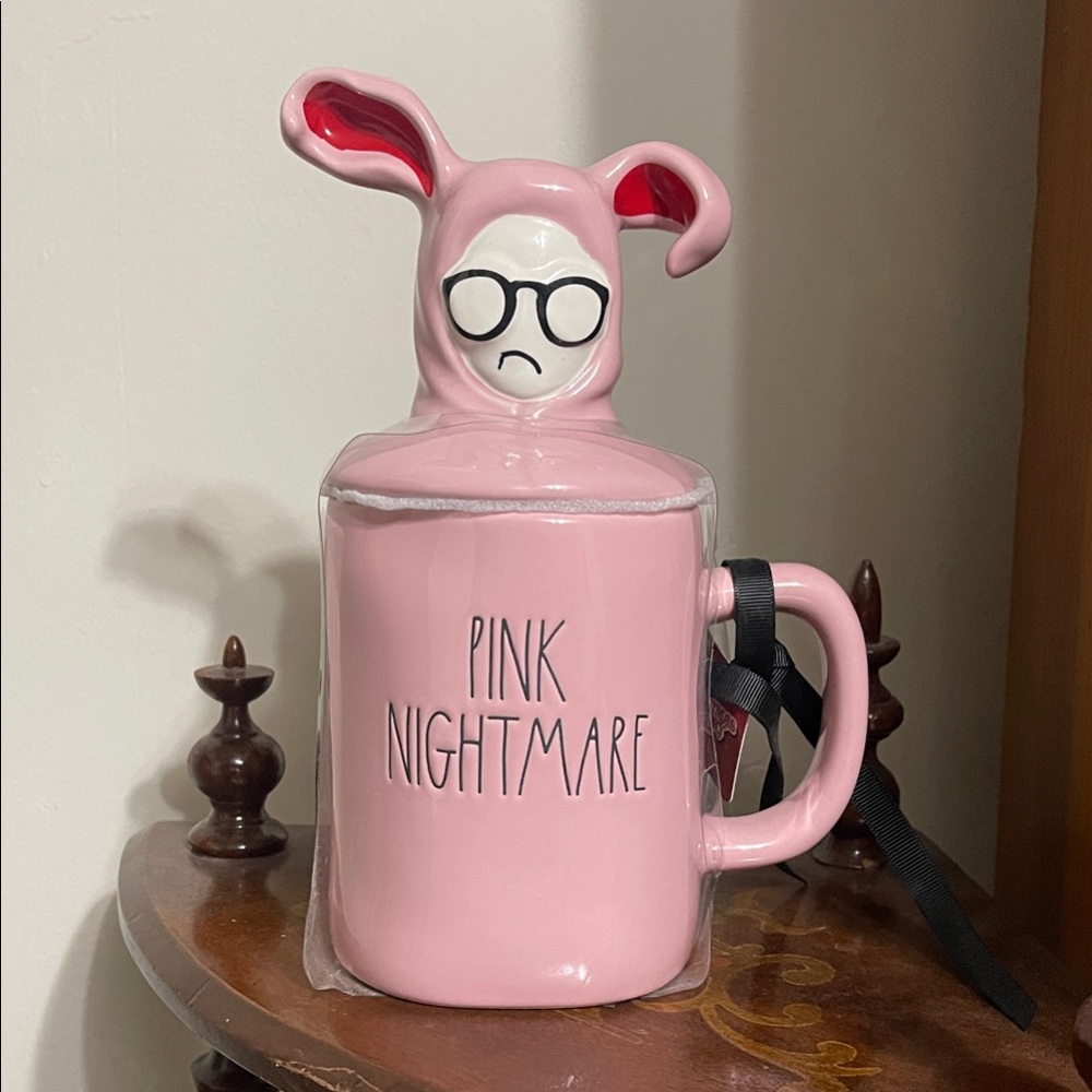 NWT Rae Dunn Pink Nightmare Ceramic Mug
